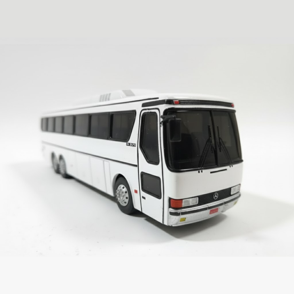 Miniatura De Ônibus Mercedes Benz O371 Rsd - Escala 1/43 Branco